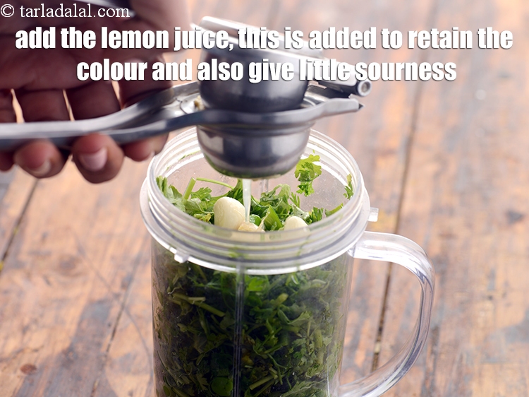 Step 15 – Add lemon juice,&nbsp;&nbsp;this is added to retain the colour and also give little sourness.