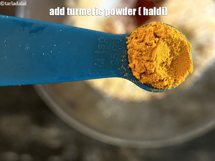 Step 19 – Add&nbsp;<meta charset="UTF-8" />1/4 tsp&nbsp;<a href="glossary-turmeric-powder-haldi-645i">turmeric powder (haldi)</a>.