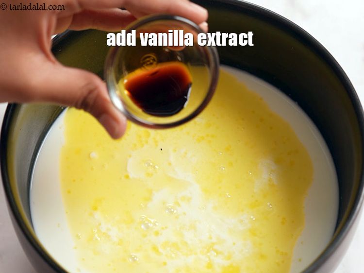 Step 8 – Add 1 tsp <a href="https://www.tarladalal.com/glossary-vanilla-extract-1248i">vanilla extract</a>.