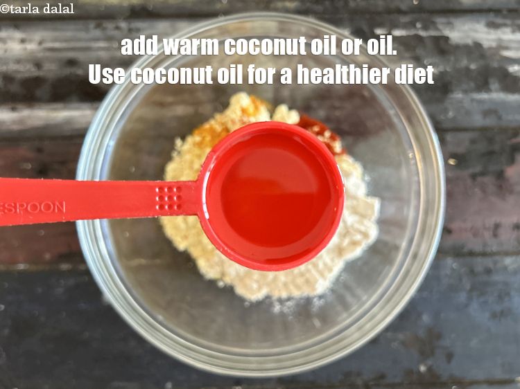 Step 9 – Add&nbsp;<meta charset="UTF-8" />3/4 tbsp&nbsp;warm coconut oil or oil. Use coconut oil for a healthier life.