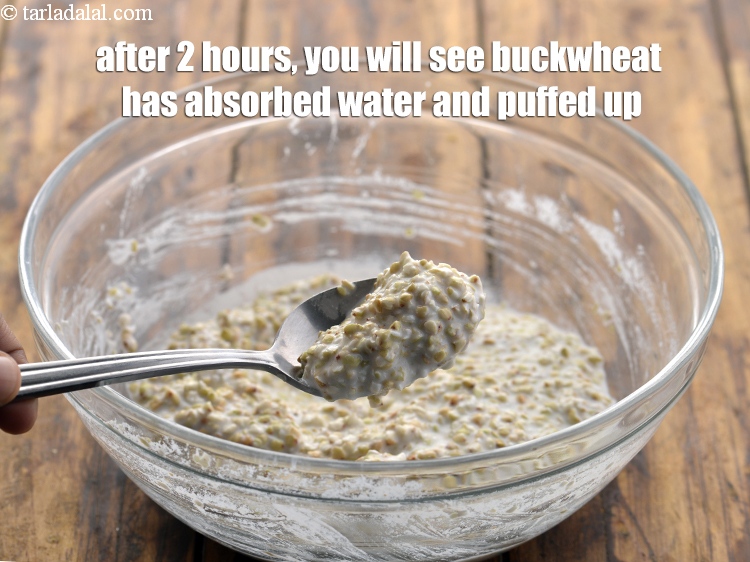 Step 7 – After 2 hours, you will see buckwheat has absorbed water and puffed up.