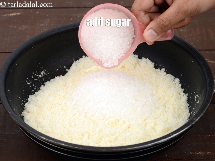 Step 9 – Add &frac12; cup <a href="https://www.tarladalal.com/glossary-sugar-chini-shakkar-278i">sugar</a>. You can reduce the proportion of sugar as per your …