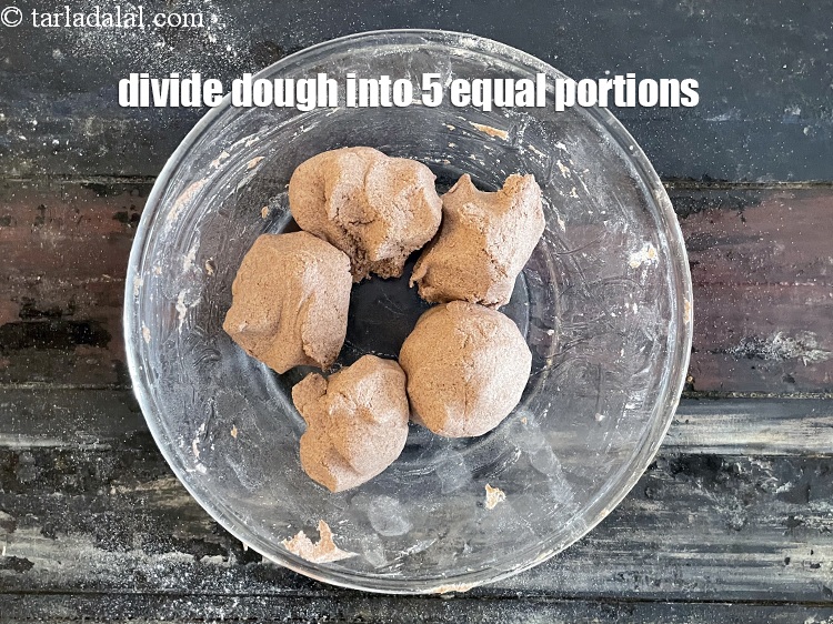 Step 9 – Divide the dough into 5 equal portions.