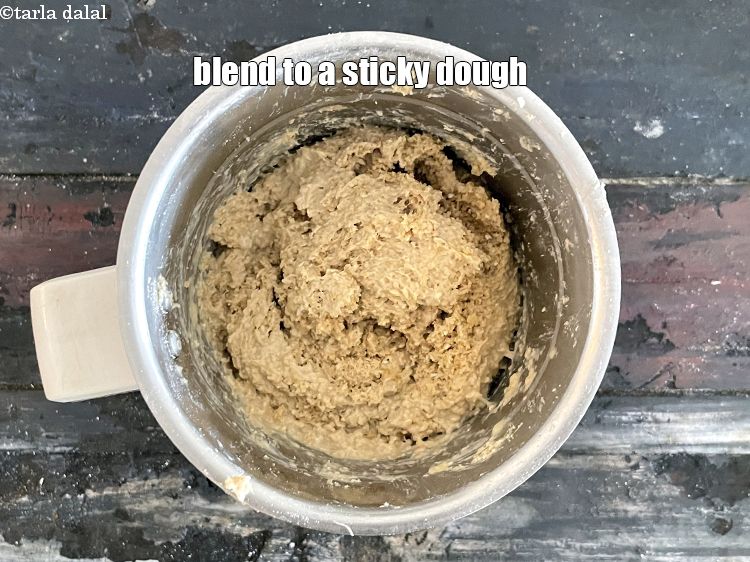 Step 8 – Blend to a sticky dough.&nbsp;