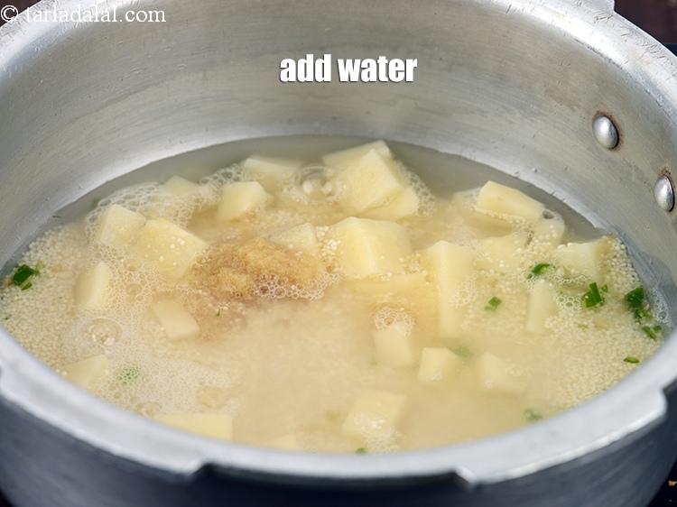 Step 8 – Add &frac34; cup of water.