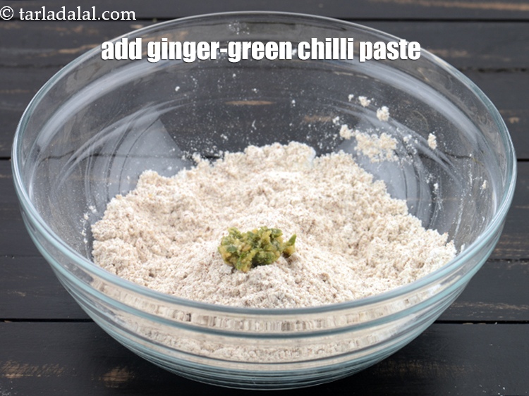 Step 8 – Add 1 tsp&nbsp;<a href="https://www.tarladalal.com/glossary-ginger-green-chilli-paste-adrak-mirch-ki-paste-adrak-mirchi-paste-139i">ginger-green chilli paste</a>.