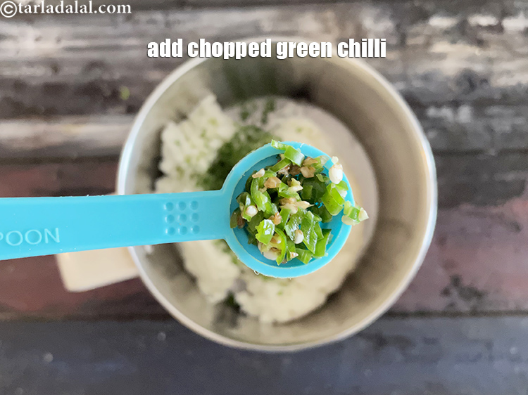 Step 9 – Add&nbsp;<meta charset="UTF-8" />1/2&nbsp;<a href="glossary-green-chillies-hari-mirch-331i">green chilli</a>&nbsp;, chopped.
