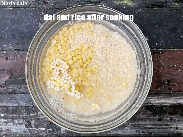 Step 9 – Dal and rice after soaking.
