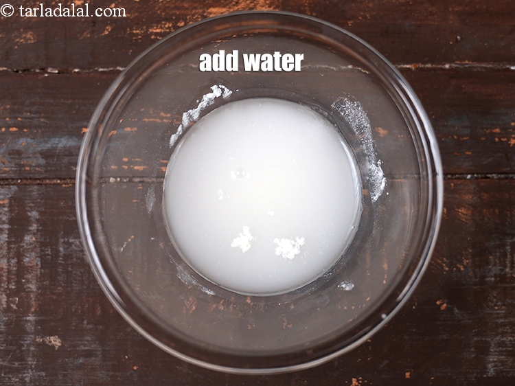 Step 9 – Add 1/4 cup of water.