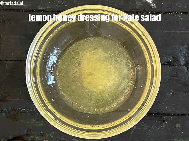 Step 12 – <strong>lemon honey dressing</strong> for kale apple salad.