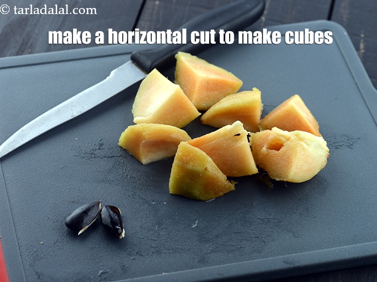 Step 8 – Make a horizontal cut to make cubes.