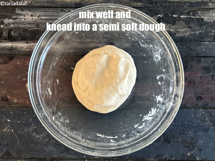 Step 8 – Mix well and knead into a semi-soft dough using enough water. Our dough for <strong>parathas …