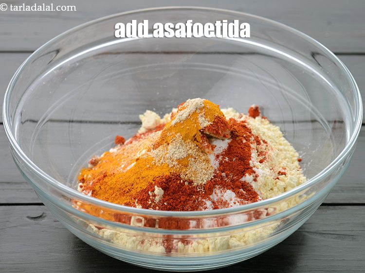 Step 11 – Add 1/2 tsp&nbsp;<a href="https://www.tarladalal.com/glossary-asafoetida-hing-113i">asafoetida (hing)</a>.&nbsp;