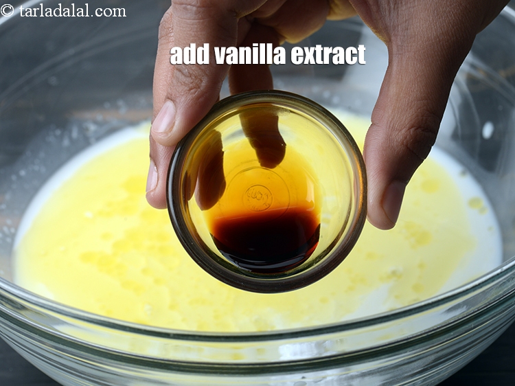 स्टेप 8 – १ टी-स्पून&amp;nbsp;&lt;a href=&quot;&quot;https://www.tarladalal.com/glossary-vanilla-extract-hindi-1248i&quot;&quot;&gt;वेनिला एक्सट्रैक्ट&lt;/a&gt;&amp;nbsp;डालें।&amp;nbsp;&amp;nbsp;