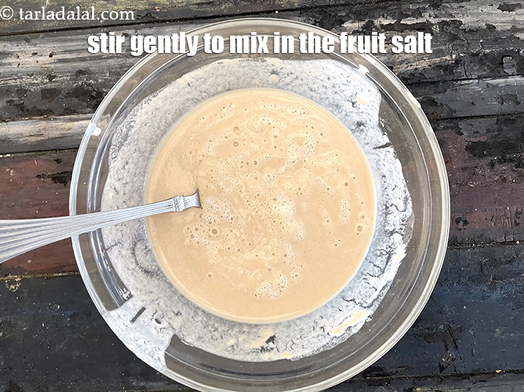 Step 10 – Stir gently with a spoon to mix in the fruit salt. Remember GENTLY. While stirring …