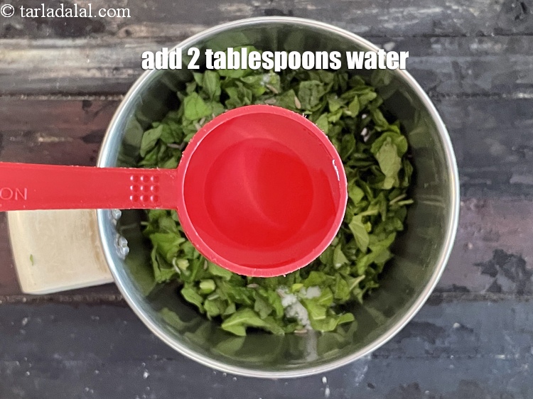 Step 8 – Add 2 tablespoons of water.