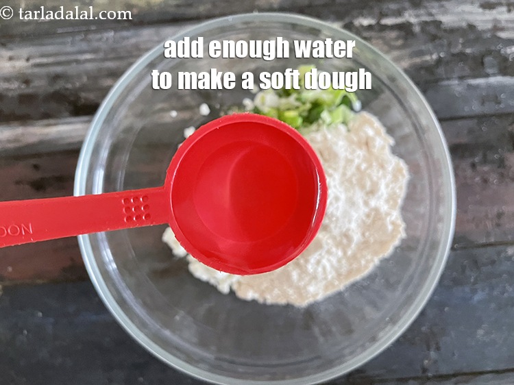 Step 11 – Add enough water to make a soft dough. We added 2&nbsp;tablespoons&nbsp;water.