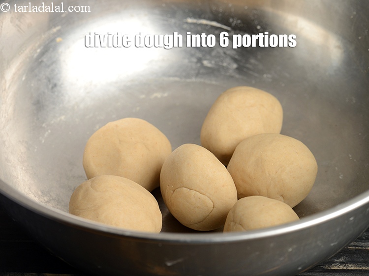 Step 8 – Divide the dough into 6 equal portions.