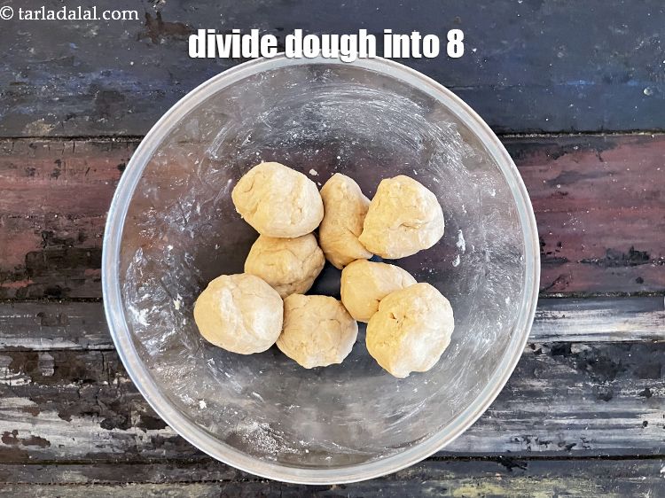 Step 11 – Divide the dough into 8 equal portions. Keep aside.