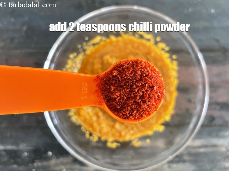 Step 8 – <meta charset="UTF-8" />Add 2 tsp&nbsp;<a href="glossary-chilli-powder-red-chilli-powder-339i">chilli powder</a>.&nbsp;