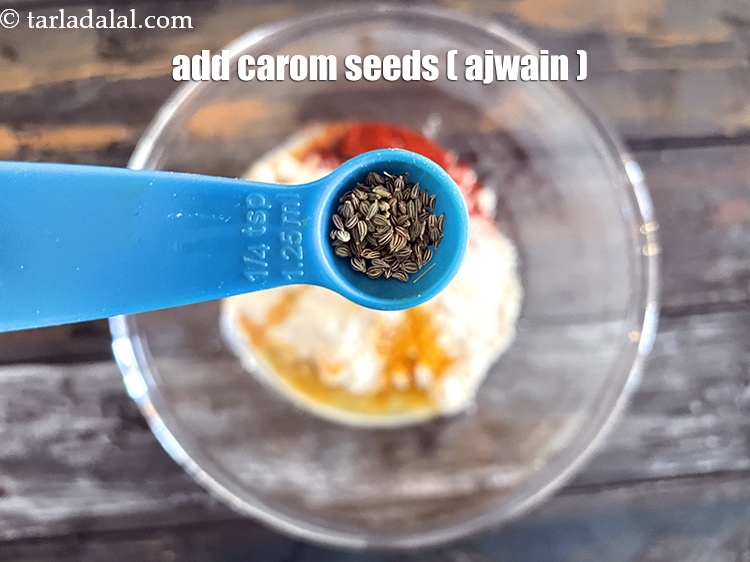 Step 8 – Add&nbsp;<meta charset="UTF-8" />a pinch of&nbsp;<a href="glossary-carom-seeds-ajwain-thymol-seeds-bishops-weed-266i">carom seeds (ajwain)</a>.