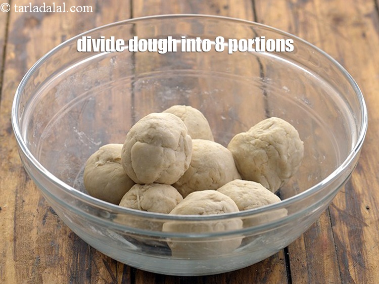 Step 9 – Divide the dough into 8 equal portions.
