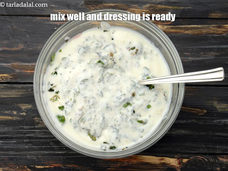 Step 8 – Mix well with a spoon. The dressing is ready. Refrigerate the dressing for at least …