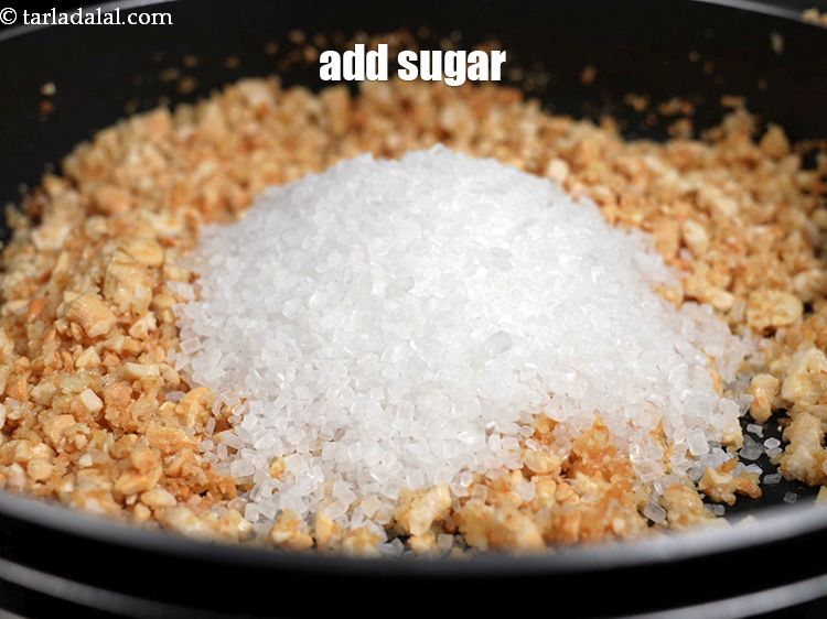 Step 8 – Add 3/4 cup&nbsp;<a href="https://www.tarladalal.com/glossary-sugar-chini-shakkar-278i">sugar</a>.&nbsp;
