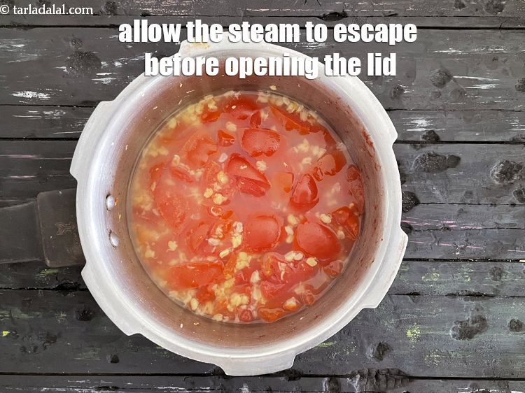 Step 8 – Allow the steam to escape before opening the lid.