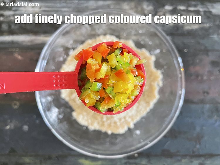 Step 8 – Add&nbsp;<meta charset="UTF-8" />1/4 cup&nbsp;finely&nbsp;<a href="glossary-chopped-mixed-vegetables-782i">chopped mixed vegetables</a>. ( capsicum, carrots and celery).&nbsp;&nbsp;We first added 2 …
