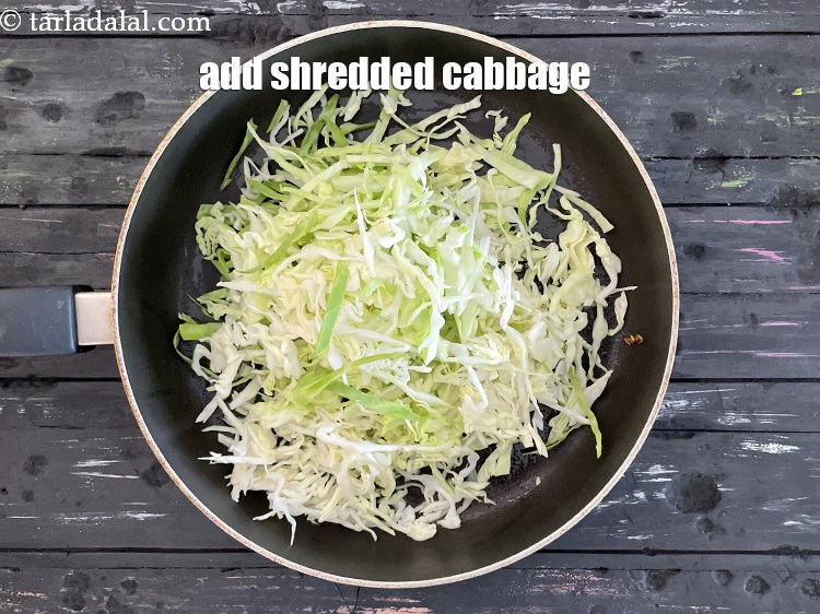 Step 8 – Add&nbsp;<meta charset="UTF-8" />3 cups&nbsp;<a href="glossary-shredded-cabbage-763i">shredded cabbage</a>.