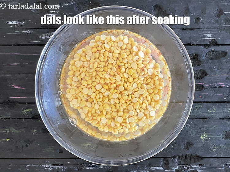Step 9 – This is what the dals look like after soaking.