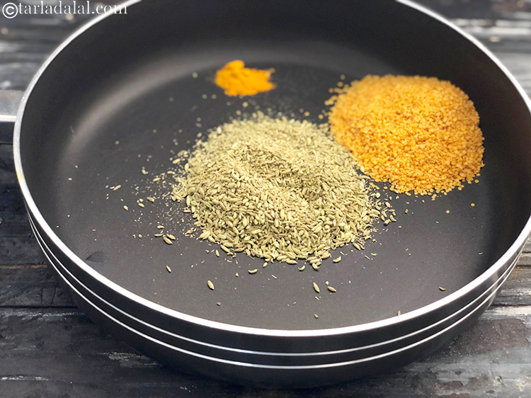Step 8 – Add the turmeric powder.