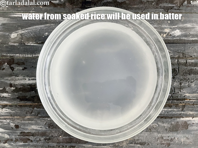 Step 9 – Keep the water seperate so that we can use it in the batter.