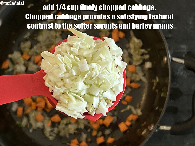 Step 20 – Add&nbsp;<meta charset="UTF-8" />1/4 cup&nbsp;finely&nbsp;<a href="glossary-chopped-cabbage-781i">chopped cabbage</a>.&nbsp;Chopped cabbage provides a satisfying textural contrast to the softer …