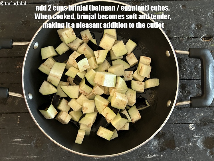 Step 9 – Add&nbsp;<meta charset="UTF-8" />2 cups&nbsp;<a href="glossary-brinjal-cubes-132i">brinjal (baingan / eggplant) cubes</a>.&nbsp;<meta charset="UTF-8" />When cooked,&nbsp;brinjal becomes soft and …
