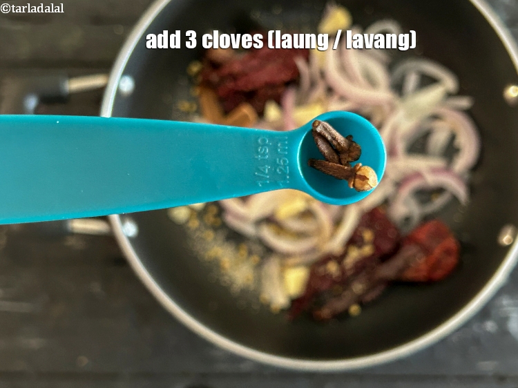 Step 12 – Add&nbsp;<meta charset="UTF-8" />3&nbsp;<a href="glossary-cloves-laung-lavang-322i">cloves (laung / lavang)</a>.