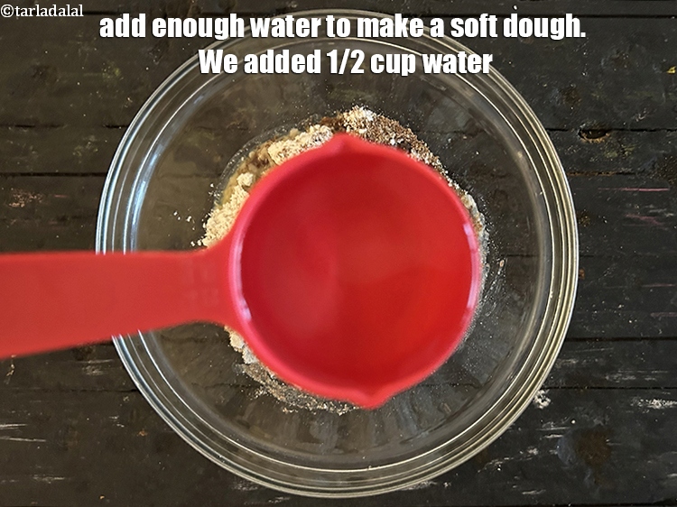 Step 9 – Add enough water to make a soft dough. We added 1/2 cup&nbsp;water.