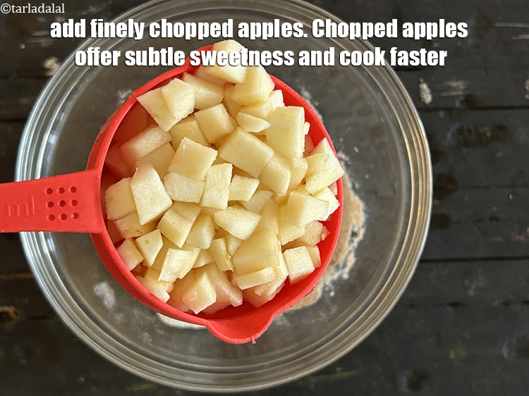 Step 30 – Add&nbsp;1 cup finely chopped apple.&nbsp;Chopped apples offer distinct bursts of apple flavor in each bite, …