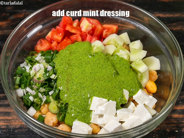 Step 26 – Add the curd mint ( pudina )&nbsp;dressing. <u><em>See above on how to make curd mint …