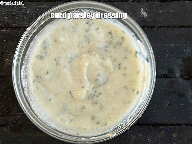 Step 10 – curd parsley dressing.
