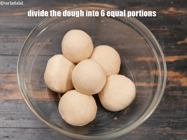 Step 9 – Divide the dough into 6 equal portions.