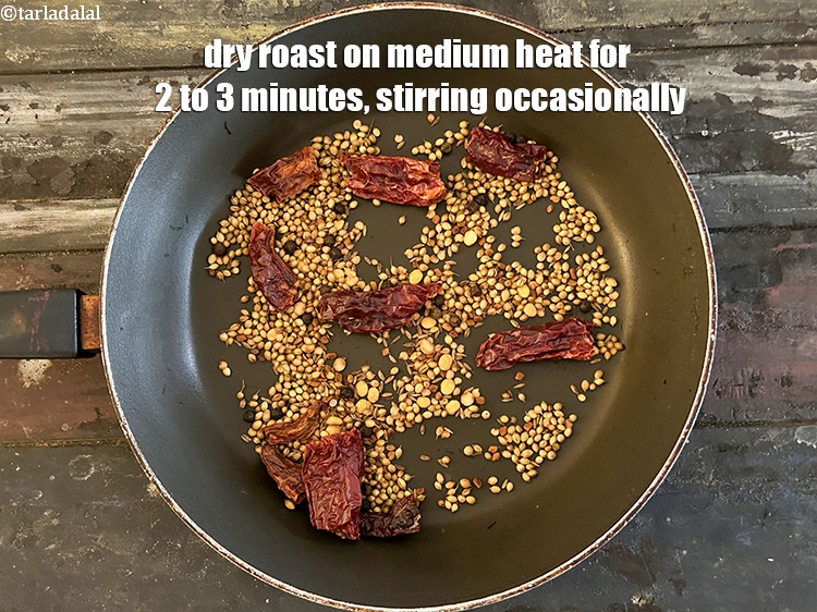 Step 10 – Dry roast on a medium flame for 2 to 3 minutes, while stirring continuously.