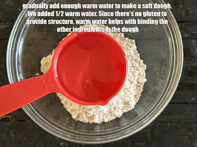 Step 9 – Gradually add enough warm water to make a soft dough. We added 1/2 warm&nbsp;water.&nbsp;Since there's …