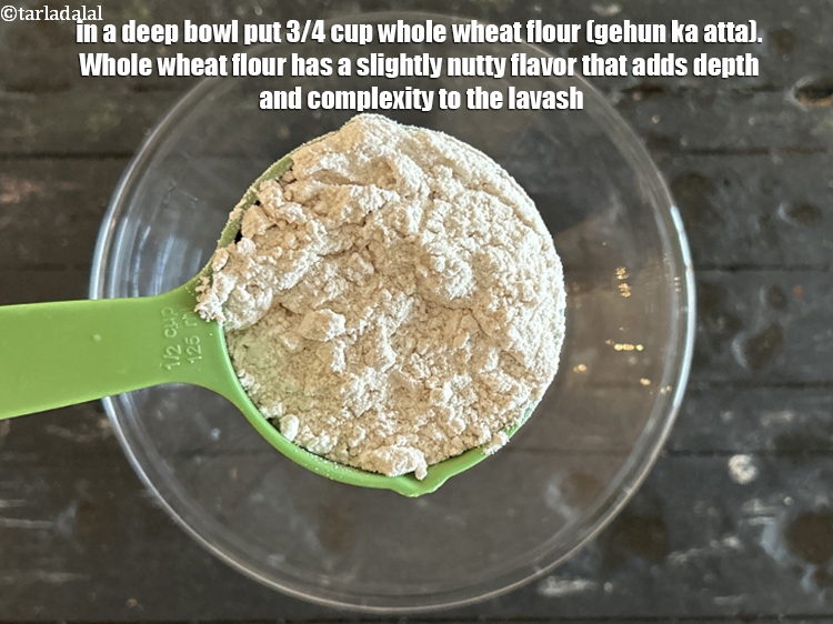 Step 9 – In a deep bowl put&nbsp;3/4 cup&nbsp;<meta charset="UTF-8" />&nbsp;<a href="glossary-whole-wheat-flour-gehun-ka-atta-gehun-ka-aata-429i">whole wheat flour (gehun ka atta)</a>.&nbsp;Whole wheat …