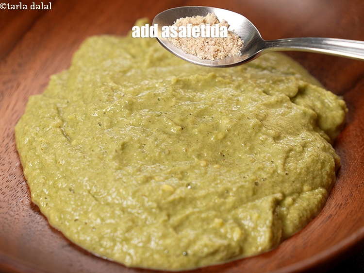 Step 9 – Add &frac14; tsp asafetida.&nbsp;