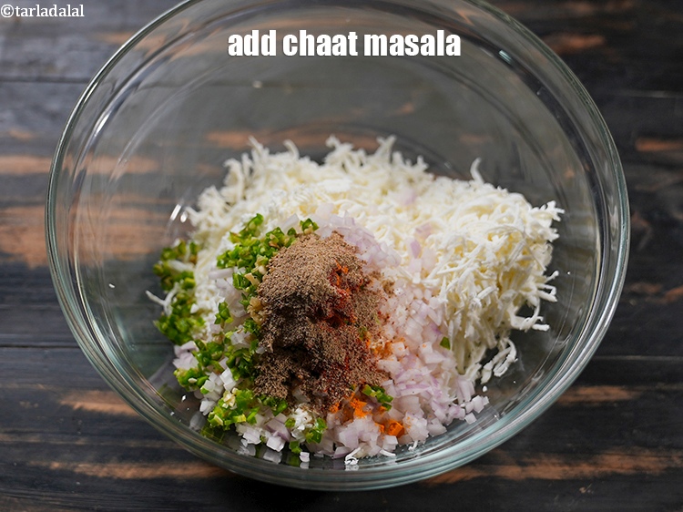 Step 9 – Add &frac12; tsp <a href="https://www.tarladalal.com/glossary-chaat-masala-300i">chaat masala</a>.