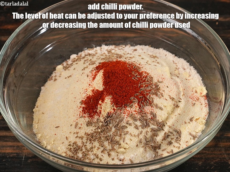 Step 9 – Add &frac12; tsp <a href="https://www.tarladalal.com/glossary-chilli-powder-red-chilli-powder-339i">chilli powder</a>. The level of heat can be adjusted to your …