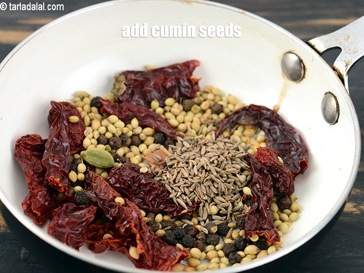 Step 10 – Add 1 tsp <a href="https://www.tarladalal.com/glossary-cumin-seeds-jeera-zeera-381i">cumin seeds (jeera)</a>.
