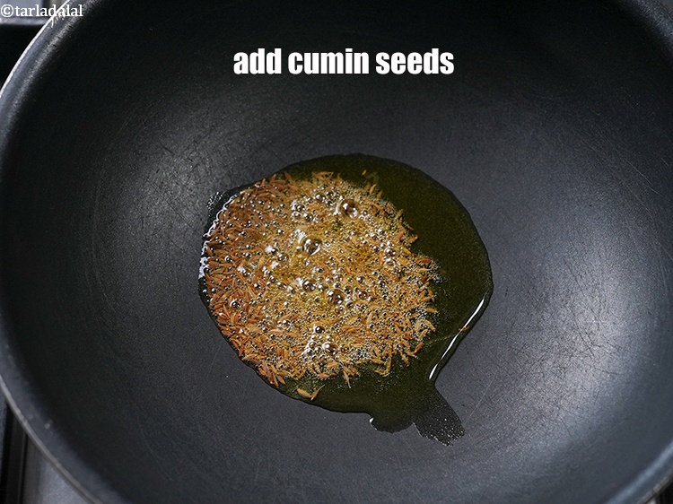 Step 9 – Add 1 tsp cumin seeds.